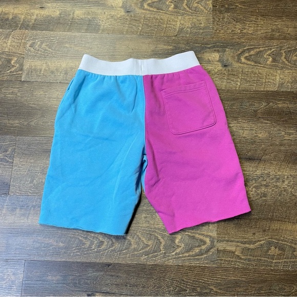 Champion Reverse Weave Cut Off Teal Pink Colorblock Sweat Shorts Adult Medium - Picture 8 of 11